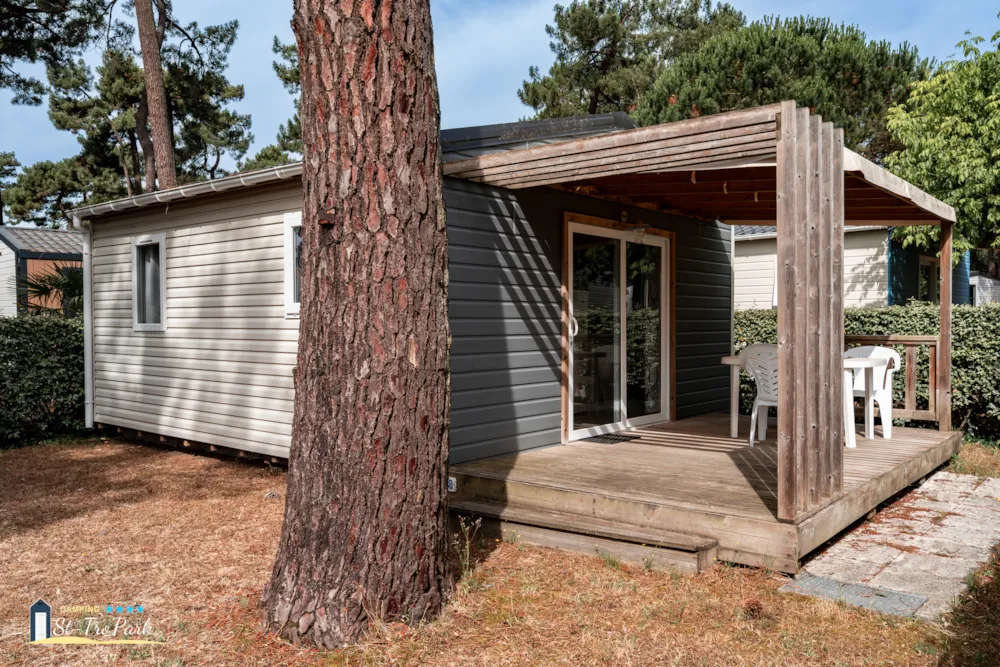 Location - Chalet Confort 26.5M² (2 Chambres) + Terrasse Couverte + Tv - Camping Saint Tro'Park