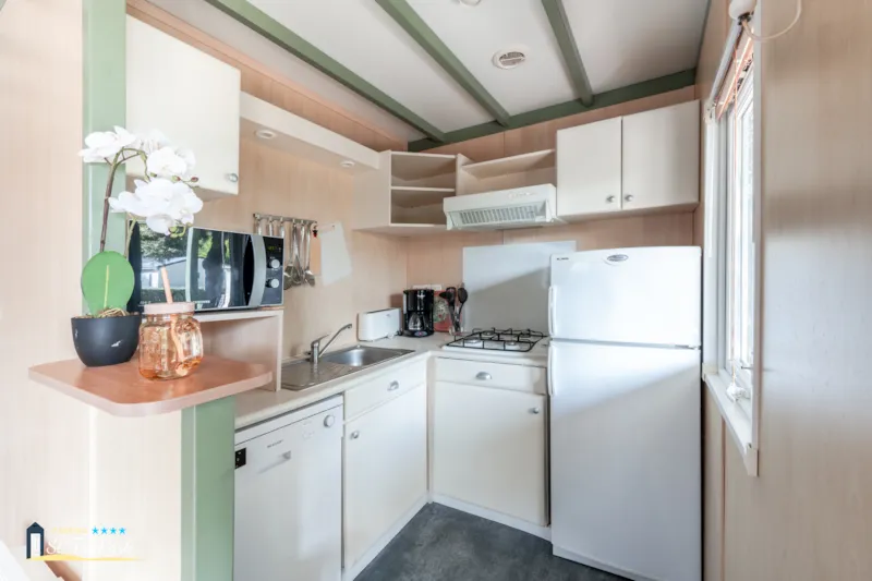 Chalet Premium 35M² (2 Chambres) + Climatisation + Lave-Vaisselle + Terrasse Couverte 12M²