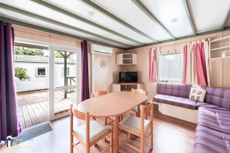 Chalet Premium 35M² (2 Chambres) + Climatisation + Lave-Vaisselle + Terrasse Couverte 12M²