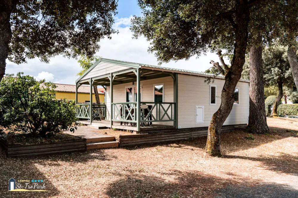 Location - Chalet Premium 35M² (2 Chambres) + Climatisation + Lave-Vaisselle + Terrasse Couverte 12M² - Camping Saint Tro'Park