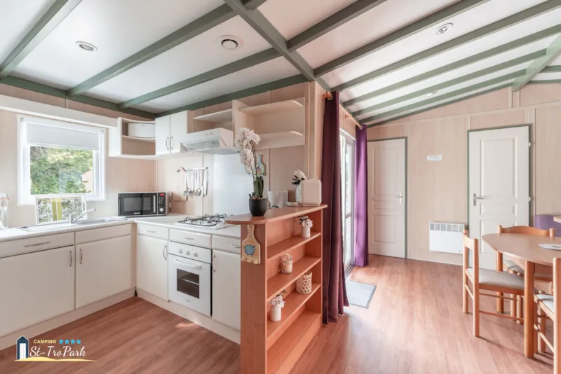 Chalet Premium 46M² (3 Chambres) + Climatisation + Lave-Vaisselle + Terrasse Couverte