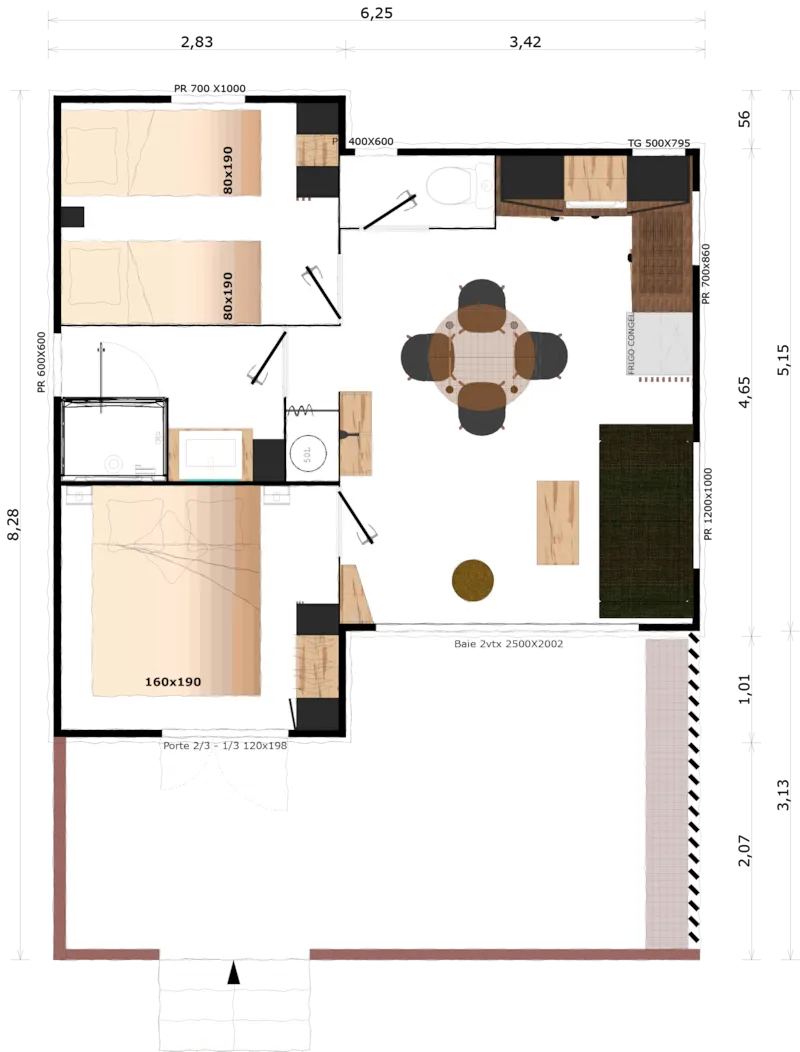 Premium Chalet A - 2 Chambres - 4/5 Personnes