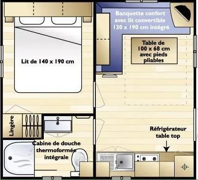 Mobil Home Astria - 1 Chambre 2 Personnes