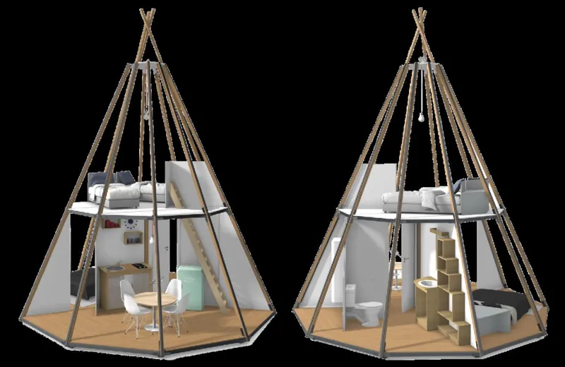 Tipi 34M² + Terrasse Avec Auvent - Avec Sanitaires