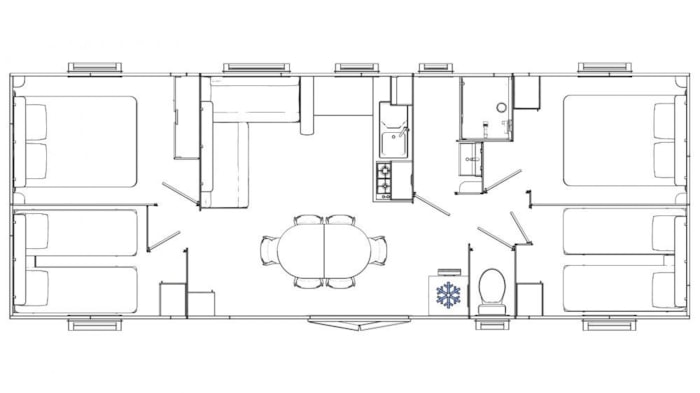 Mobilhome Confort 40M² (4 Chambres)  + Terrasse