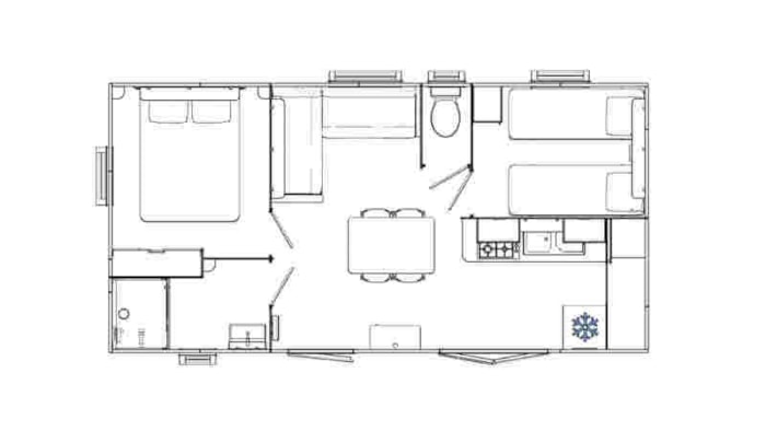 Homeflower Premium 30M² 2 Chambres + Terrasse Couverte