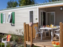 Huuraccommodatie(s) - Starcaravan Comfort 3 Slaapkamers - Sea Green - Camping Le Paradis