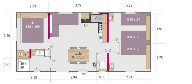 Mobilhome 3 Chambres Familia