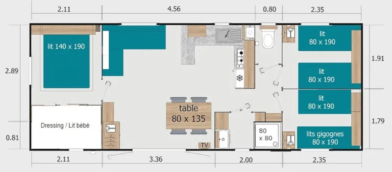 Mobilhome 3 Chambres Xlia
