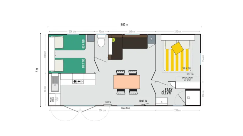 Mobilhome  2 Chambres Riviera