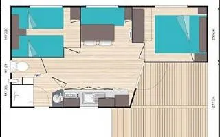 Mobil-Home Lancelot Standard 25M² (2 Chambres) + Terrasse Semi Couverte