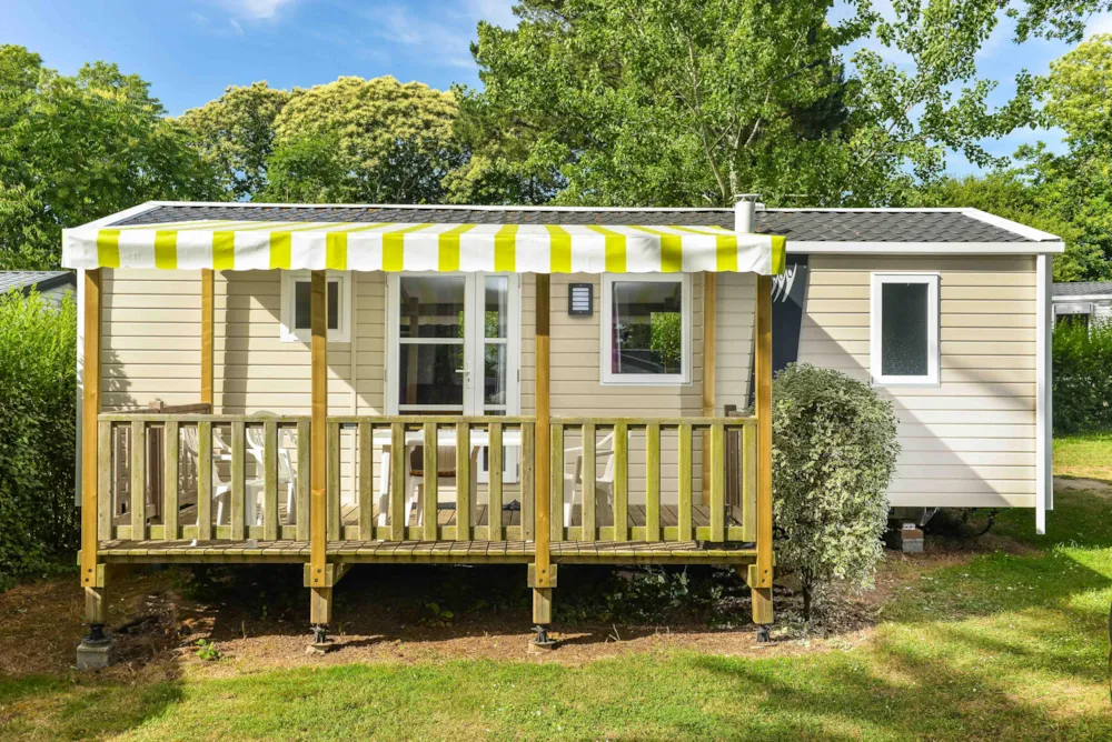 Huuraccommodatie(s) - Stacaravan Morgane  Premium 33M² (2 Kamers) + Overdekt Terras - Flower Camping le Kergariou