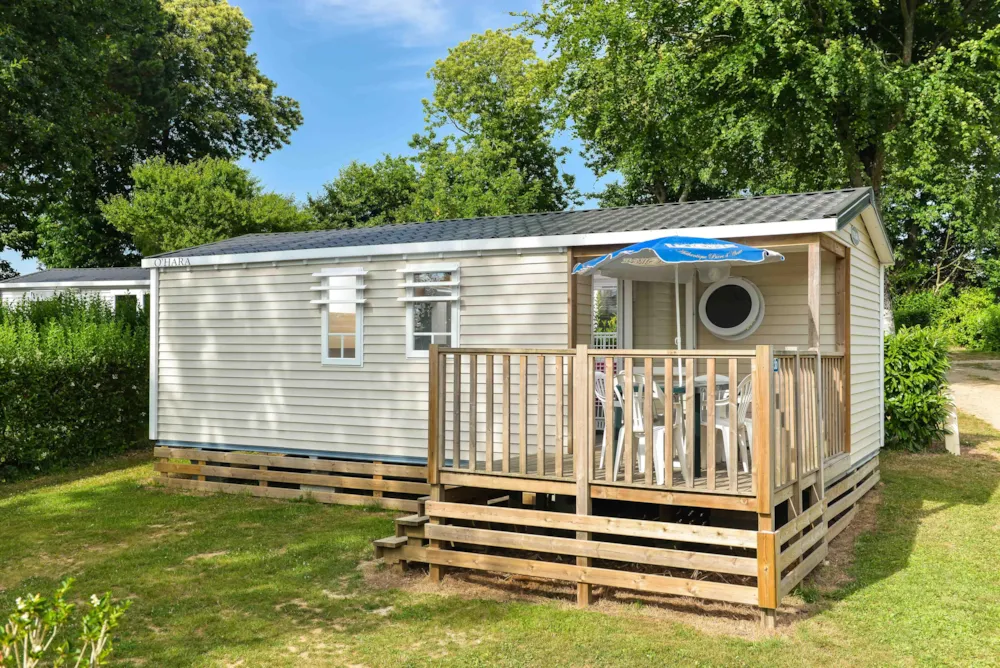 Huuraccommodatie(s) - Stacaravan Arthur Confort 29M² (3 Kamers) + Half-Schaduwrijk Terras - Flower Camping le Kergariou