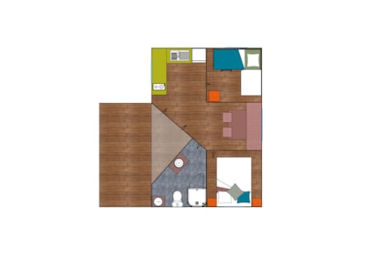 Cabin Uther Confort - 22m² (2 bedrooms) + semi-covered terrace — 7