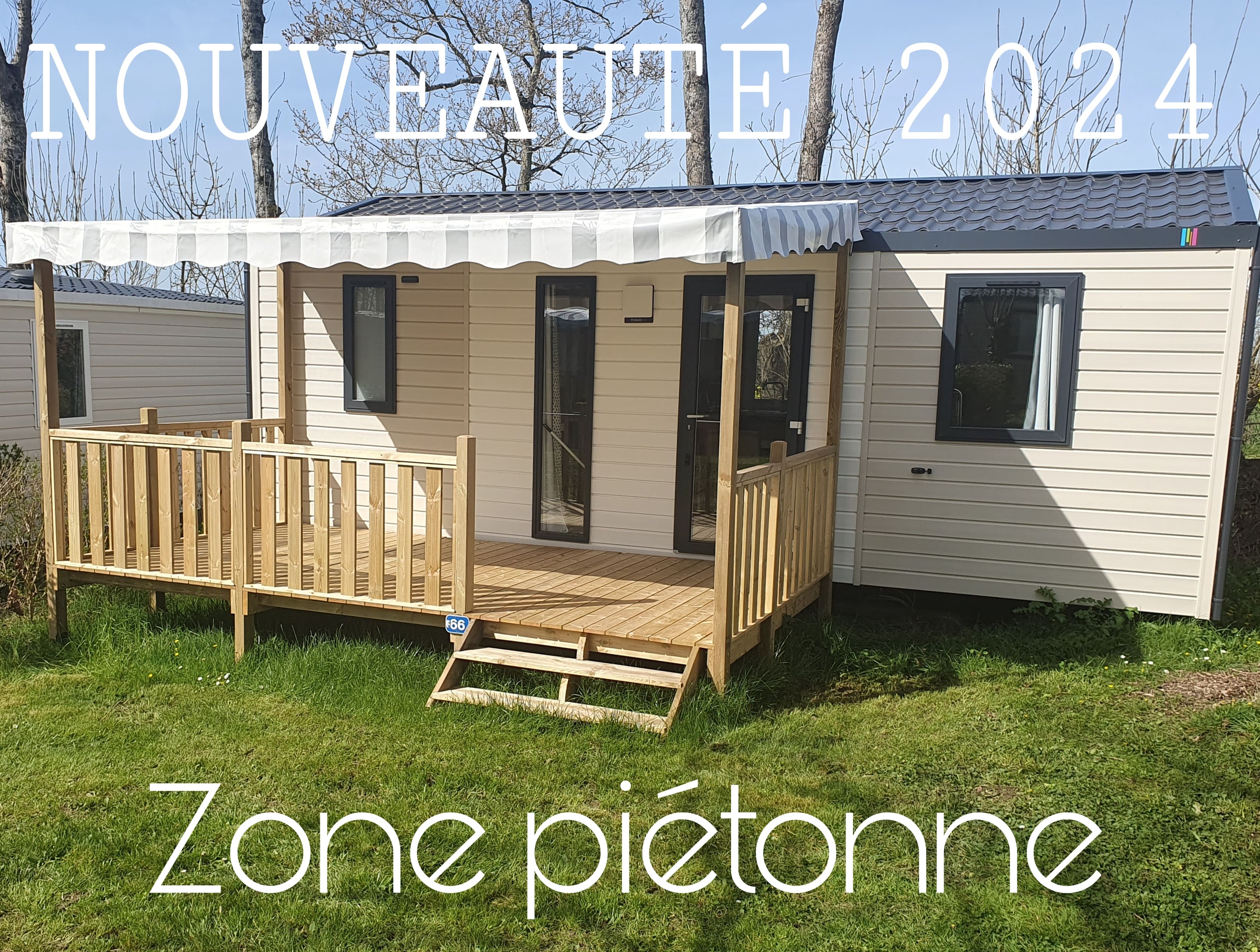 Location - Mobil-Home Yvain Confort 27M² (2 Chambres) + Terrasse Couverte + Tv / Zone Piétonne - Flower Camping Le Kergariou