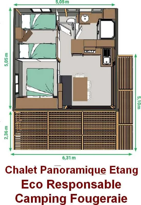 Chalet Panoramique Etang - 2 Chambres