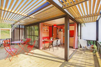 Mietunterkunft - Chalet Panoramisch Etang - 2 Schlafzimmer - Camping LA FOUGERAIE