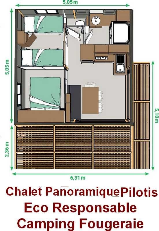 Chalet Panoramique Pilotis - 2 Chambres