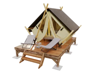 Mietunterkunft - Zelt Robinson Seul Au Monde - Camping LA FOUGERAIE