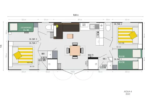 Location - Mobil Home Ciela Privilège  - 4 Chambres - 2 Salles De Bain - Lave-Vaisselle, Barbecue - image n°10 - Camping Le Pommier