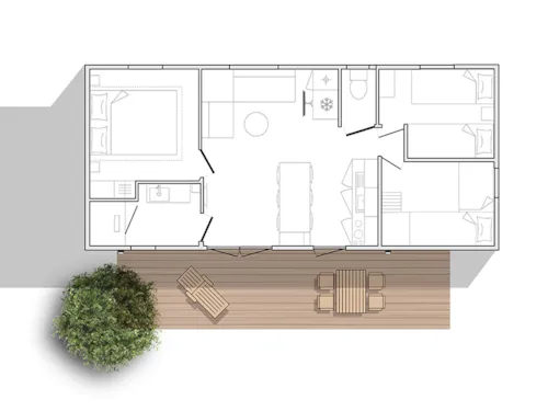 Location - Mobil Home Ciela Privilège - 3 Chambres - Lave-Vaisselle, Barbecue - image n°9 - Camping Le Pommier