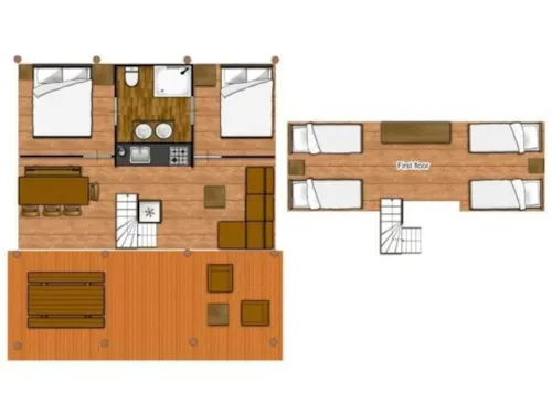 Location - Tente Ciela Nature Lodge - 3 Chambres - Cuisine Équipée – Salle De Bain - image n°8 - Camping Le Pommier