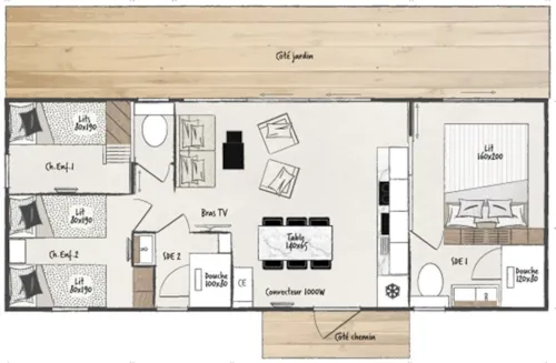 Location - Mobil Home Ciela Prestige - 3 Chambres Dont 1 Suite Parentale - Draps, Serviettes Et Barbecue Inclus - image n°10 - Camping Le Pommier