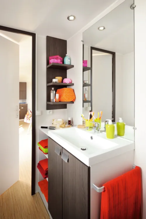 Mietunterkunft - Mobilheim Ciela Confort Compact – 2 Schlafzimmer (4 Erwachsene + 1 Kind) - image n°9 - Camping Le Pommier