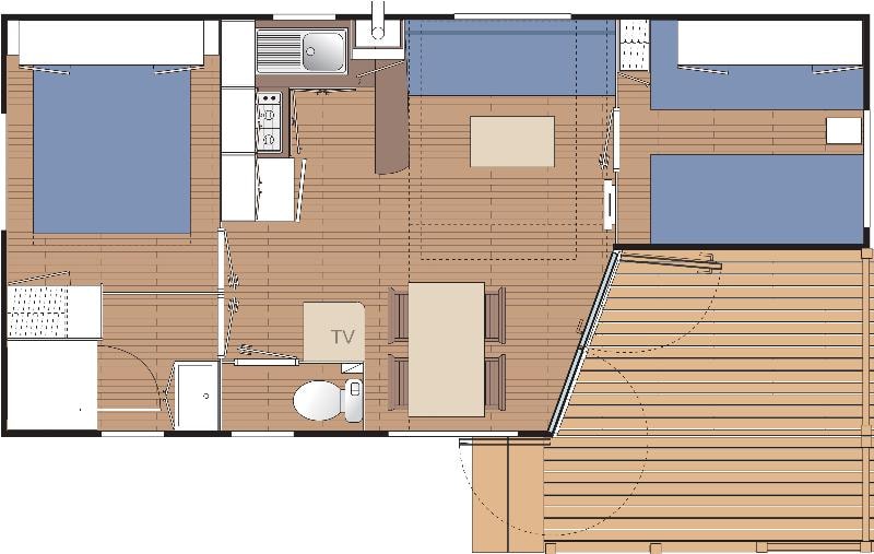 MOBILHOME 2 CHAMBRES 4/5 Pers.