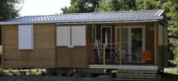 Mietunterkunft - Mobilheim Premium 2 Zimmer 27-32M² + Halbüberdachte Terrasse + Tv - Flower Camping du Port Caroline