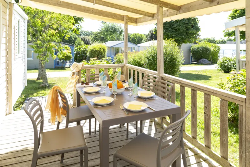 Mobil-Home Confort 31M² - 3 Chambres - Terrasse Couverte 18M² - Tv + Lave-Vaisselle