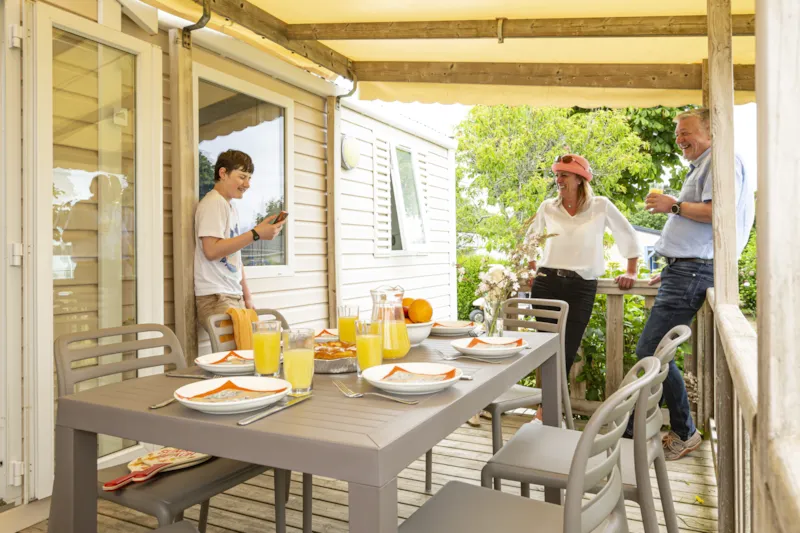 Mobil-Home Confort 31M² - 3 Chambres - Terrasse Couverte 18M² - Tv + Lave-Vaisselle