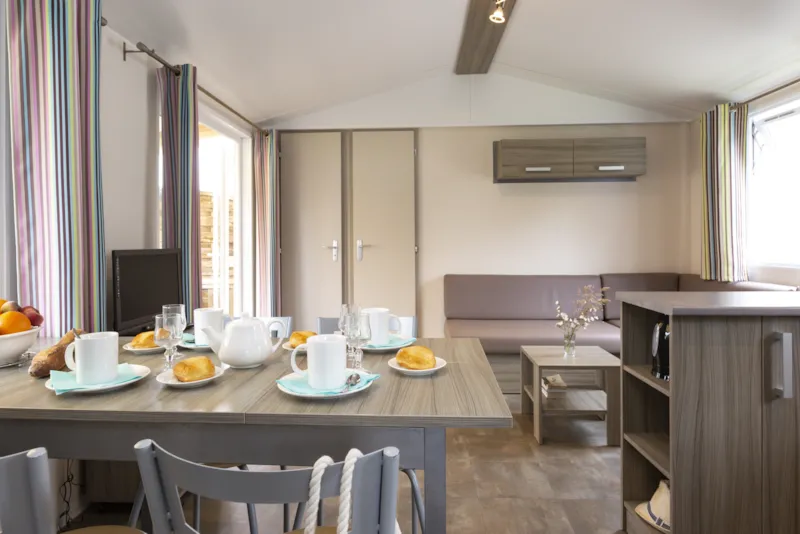 Mobil-Home Premium 28M² - 2 Chambres - Terrasse Couverte - Tv + Draps + Serviettes
