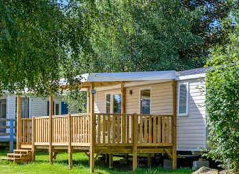 Mietunterkunft - Premium Standcaravan 28M² - 2 Schlafzimmer - Terrasse - Tv + Handtücher - Flower Camping Le Kerleyou 