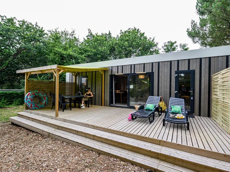 Mietunterkunft - Cottage Luxe 2 Zimmer - 2 Badezimmer - Camping Emeraude - Sea Green by Sunêlia
