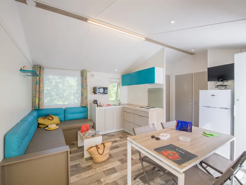 Accommodation - Res Cottage Prestige 3 Bedrooms - 2 Bathrooms - Camping ERREKA - Sea Green by Sunêlia