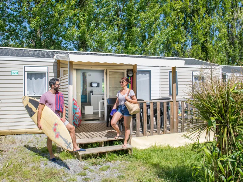 Accommodation - Cottage Prestige 3 Bedrooms - 2 Bathrooms - Camping ERREKA - Sea Green by Sunêlia