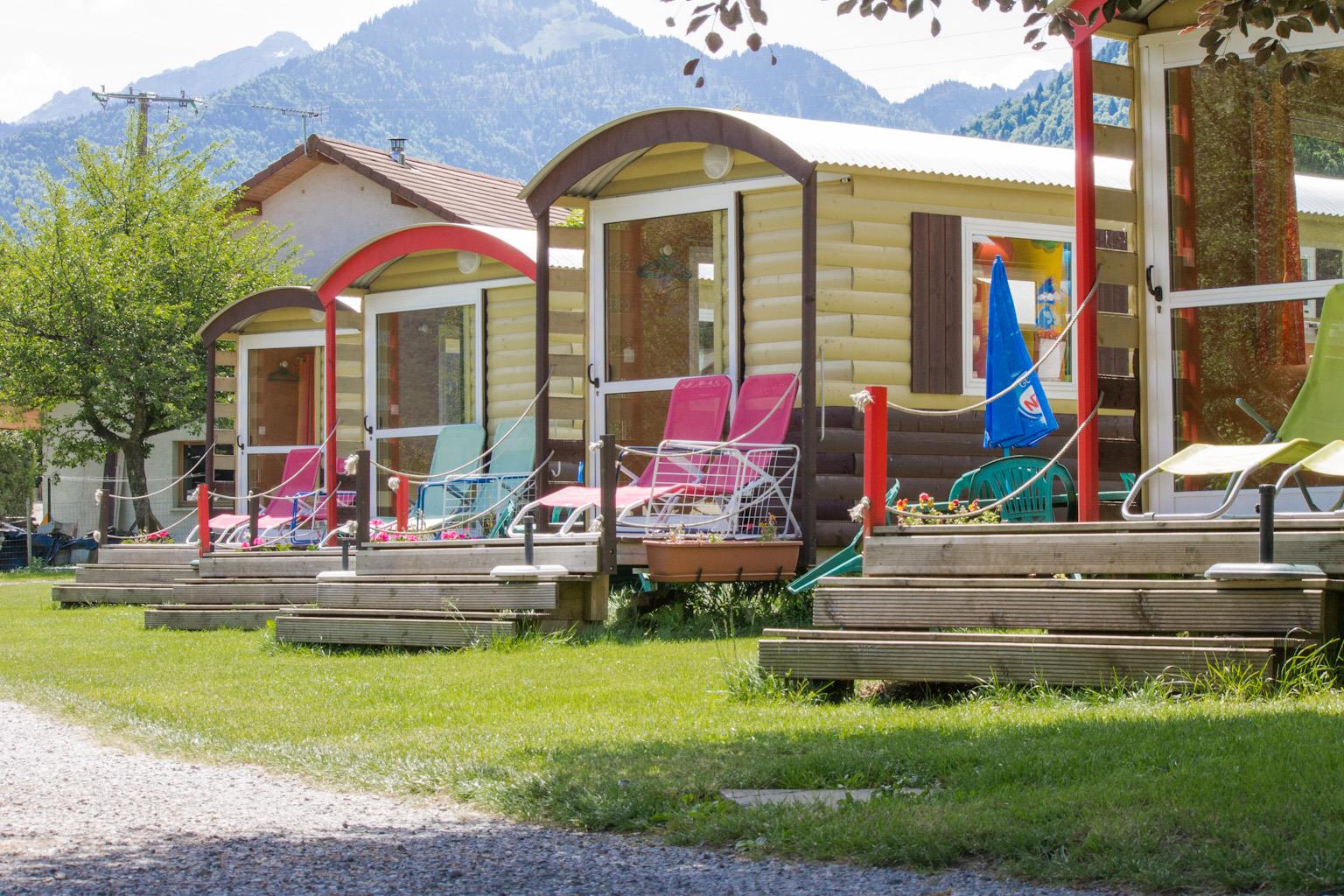 Location - Roulotte - Camping Le Verger Fleuri