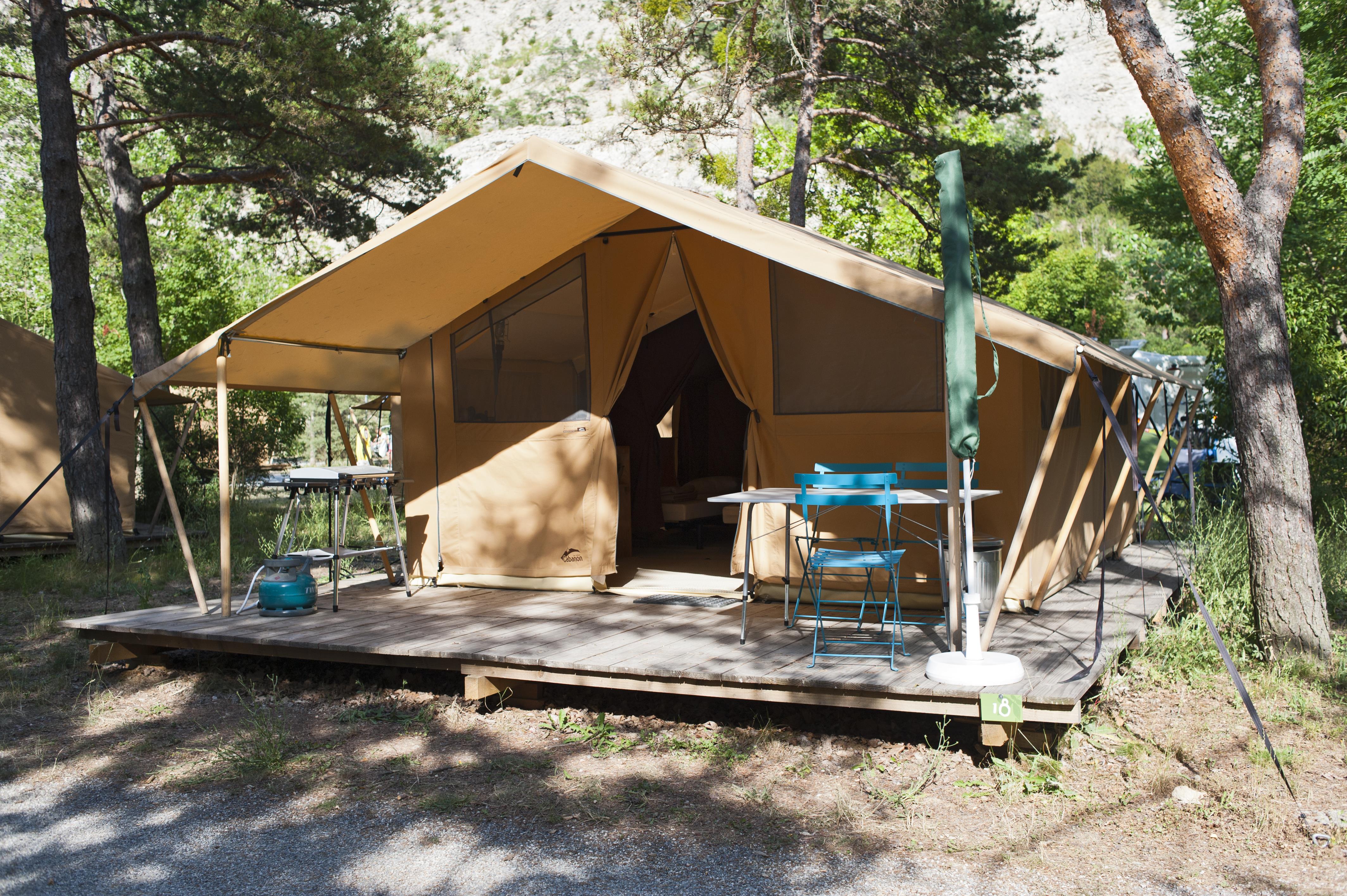 Location - Tente Toile & Bois Classic Iv - Camping Huttopia Fontvieille