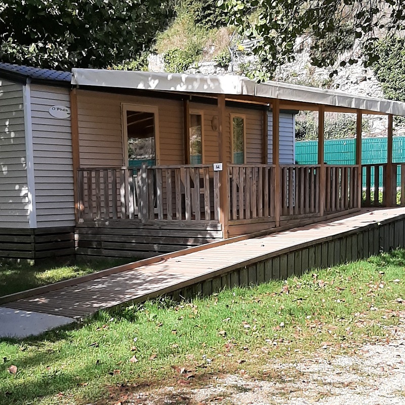 Location - Mobil Home Confort Accessible Personnes À Mobilité Réduite (Pmr) 2 Chambres + Terrasse Couverte - Camping Les Portes de l'Anjou