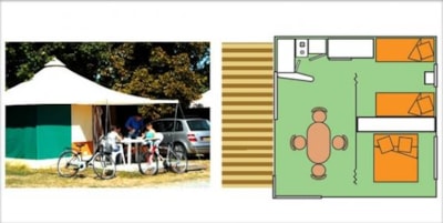 Canvas bungalow 16m² (2 bedrooms)