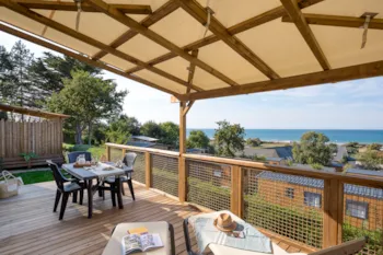 Mietunterkunft - Mobilheim Privilège Caraïbes 3 Schlafzimmer - Meersicht - 40M² - Camping Saint Pabu Plage