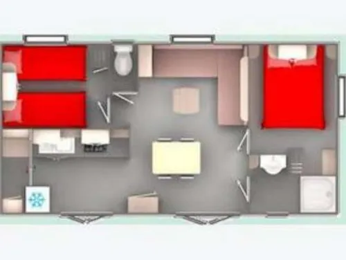 Huuraccommodatie(s) - Stacaravan Evolution - 31M² - 2 Kamers Met Airconditioning - image n°3 - CAMPING LES TRUFFIERES***