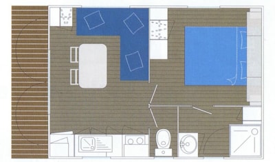 Mobile home Confort - 20m² - 1 bedroom - semi-covered terrace — 2