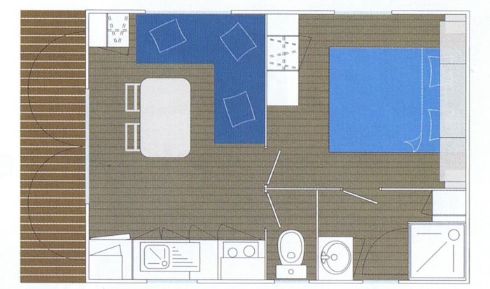 Mobil-Home Confort 20M² - 1 Chambre - Terrasse Semi Couverte - Juill/Août : Dimanche/Dimanche