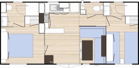 Mobil-Home Confort 31M² - 2 Chambres - 2 Sdb - Terrasse Couverte - Juill Et Août : Mercredi/Mercredi