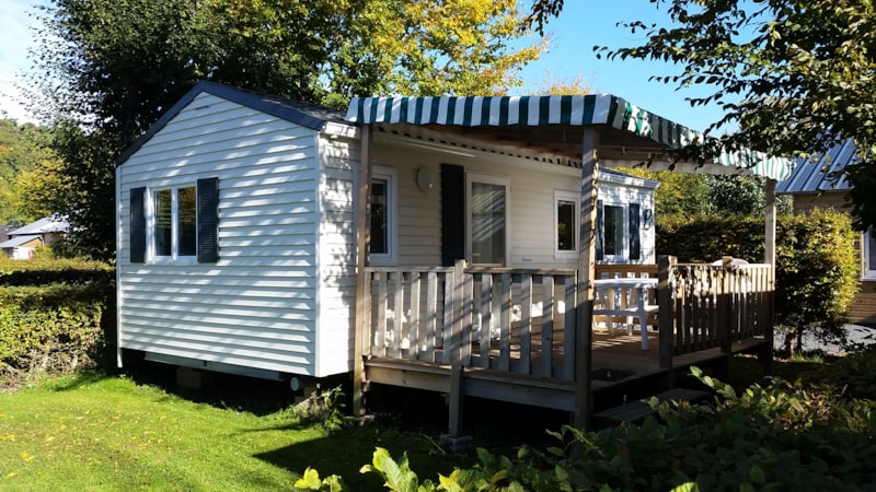 Mobilheim Confort 28m² - 2 Schlafzimmer - überdachte Terrasse -