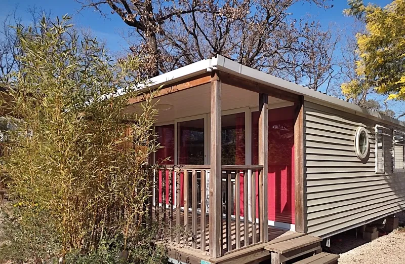 Mietunterkunft - Mobilheim Sun + Clim Tv - 2 Schlafzimmer 28M² - Clico Chic - Camping L'Orée d'Azur