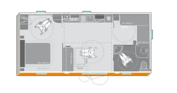 Mietunterkunft - Mobilheim  Life 34 M² Behindertengerecht Mit Terrasse & 2 Zimmer - Camping du Théâtre Romain