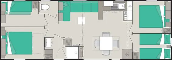Mobil-Home Confort - 4 Chambres